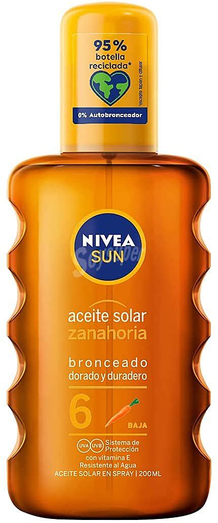 Nivea Nivea SUN Aceite Solar Zanahoria En Spray FP6 Para Un Bronceado