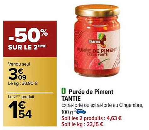 Promo Purée De Piment Tantie chez Carrefour iCatalogue fr