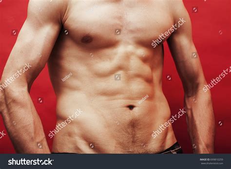 Man Standing Naked Torso Abc On Stock Photo Shutterstock