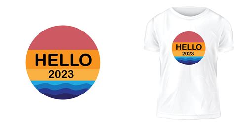 t shirt design concept, hello 2023 15972792 Vector Art at Vecteezy