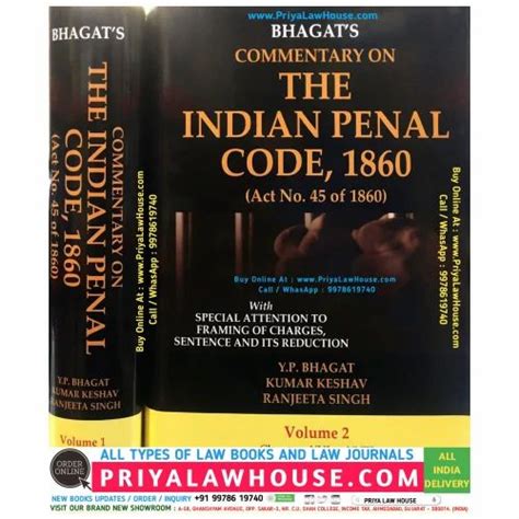 Commentary On The Indian Penal Code 1860 Bhagat S In 2 Vols Edn 2023