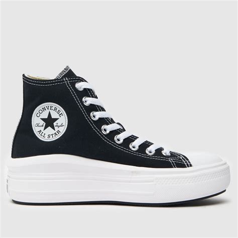 Womens Black & White Converse Move Platform Hi Trainers | schuh