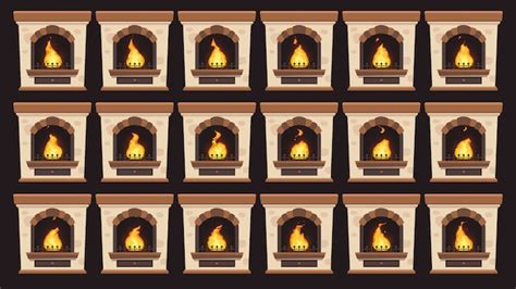 Premium Vector | Animated fire in fireplace