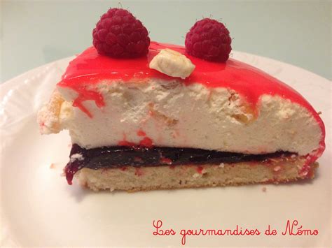 Entremet coeur nougat framboise glaçage miroir saint Valentin Les