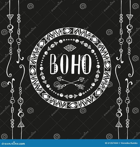 Hand Drawn Sign In Boho Style Vector Illustration Stock Vector