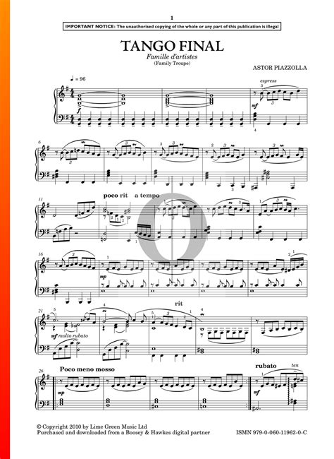 Lado Relativo Adjetivo Tango Uno Partitura Piano Pdf Skalk Impresi N