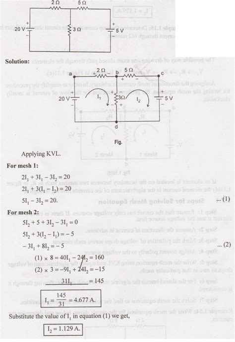 Mesh Analysis Steps For Solving Mesh Equation