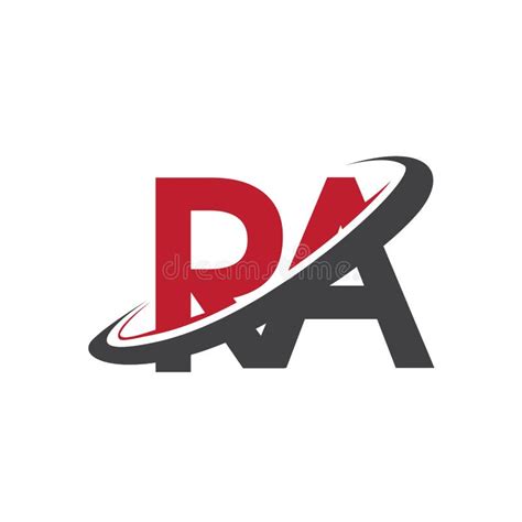 RA Initial Logo Company Name Colored Red and Black Swoosh Design, Isolated on White Background ...