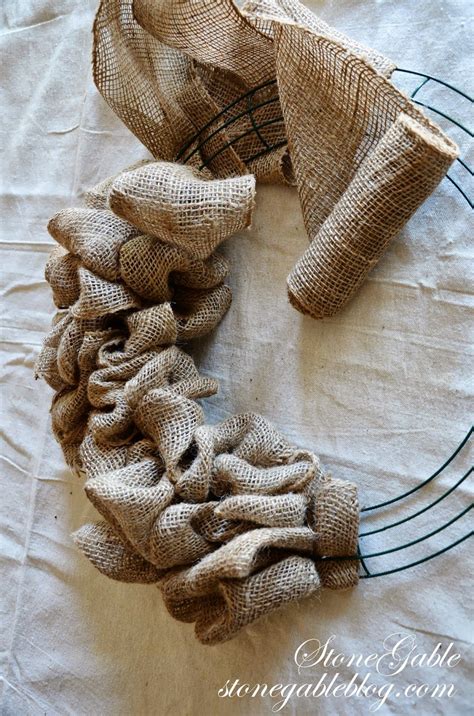 Burlap Wreath Tutorial Stonegable Burlap Wreath Diy Burlap Wreath