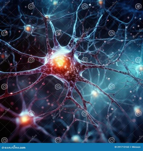 Neurons On The Beautiful Backdrop Nerve Cells Background With Copy