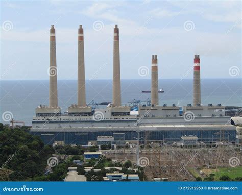 Chimneys Of The Sea Side Power Plant Stock Image Image Of Energy