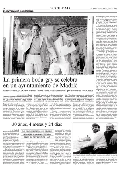 La Primera Boda Gay Se Celebra En Un Ayuntamiento De Madrid