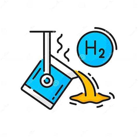 Hydrogen H2 Color Icon Heavy Industry Metallurgy Stock Vector Illustration Of Power Linear