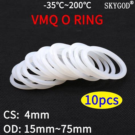 Pcs Vmq White Silicone O Ring Gasket Cs Mm Od Mm Food Grade