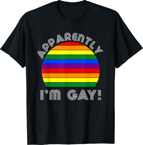 Retro Rainbow I M Gay Pride Stuff Lgbtq Gifts Lesbian Bi T Shirt Amazon Co Uk Fashion