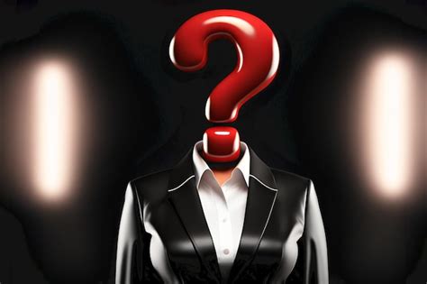 Premium Ai Image Mysterious Woman With Question Mark Head Dressed In