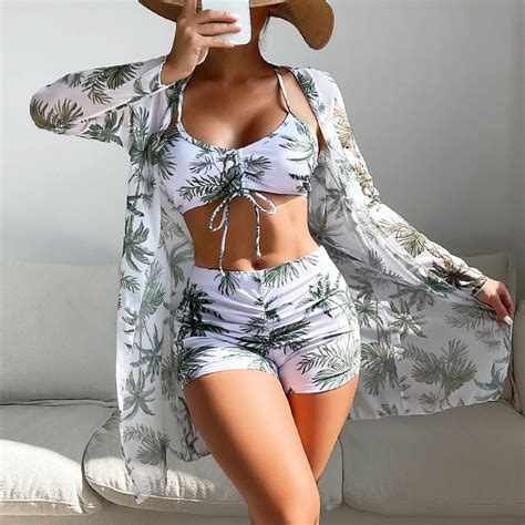 Women S Swimsuit Three Piece Sportswear Plus Size Bikini Korean Sexy Bikini Tankini Swimsuit