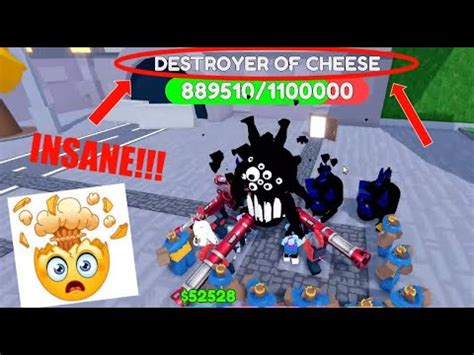 Beating Insane Mode In Cheese Td Roblox Youtube