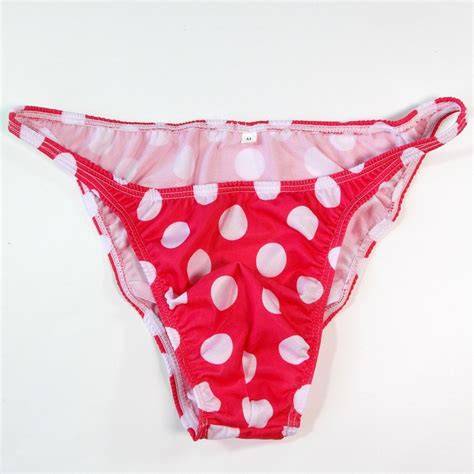 K P Mens String Bikini String Narrow Waist Printed Jersey White Dots Colors EBay