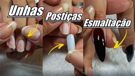 COMO COLOCAR UNHAS POSTIÇAS CUTILAGEM À SECO UNHAS OMBRÉ YouTube