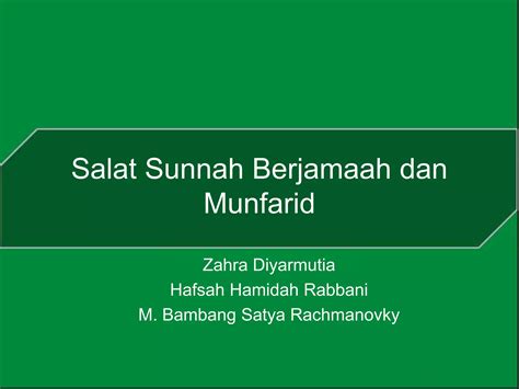 Shalat Sunnah Berjamaah Dan Munfarid Ppt