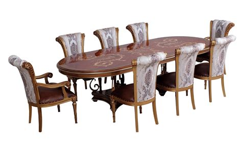 Perfect Brown & Leather Dining Table Set 7Pcs Traditional Homey Design ...