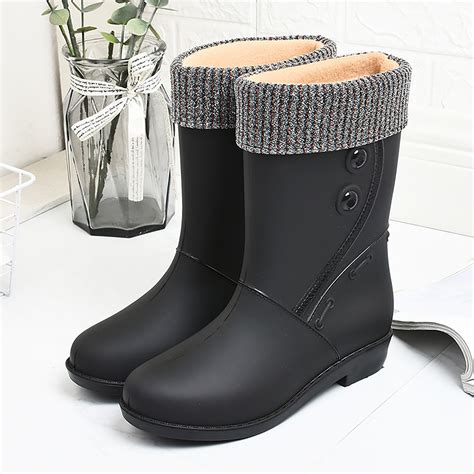 Zaroyeax Women Rain Shoes Shoes Comfortable Light Ankle Rain Boots Frosted Outdoor Rain Boots