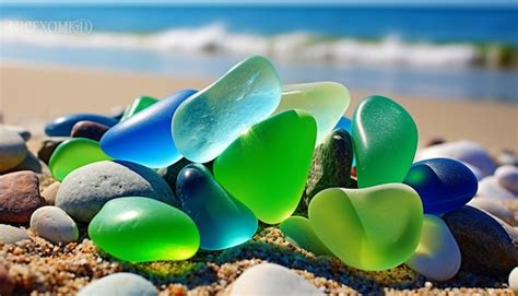 Premium Photo Colorful Gemstones On A Beach Polish Textured