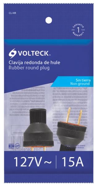 Impacto Ferretero CLAVIJA REDONDA DE HULE 2P SIN POLARIZAR VOLTECH CL HR