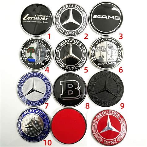 Mm Car Hood Bonnet Logo Sticker Rear Trunk Emblem For Mercedes Benz