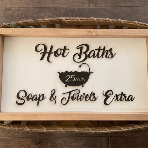 Hot Baths Sign Etsy