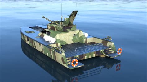 X Tank Boat Navy Ship Antasena D Model Turbosquid