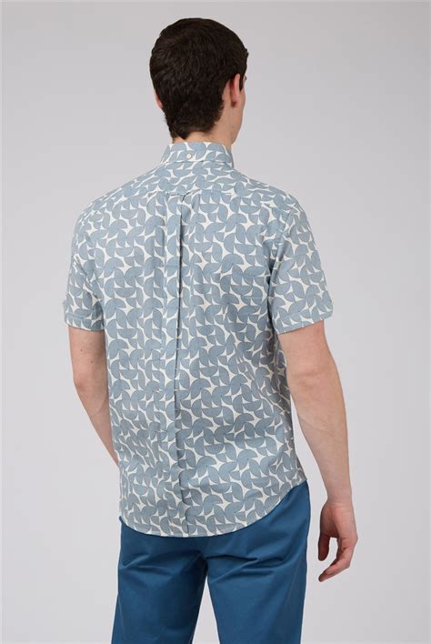 Ben Sherman Regular Fit Geometric Block Print Shirt