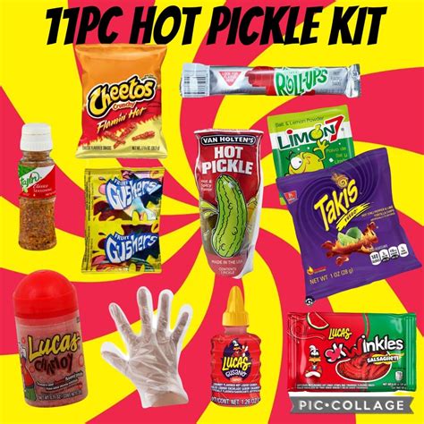 Hot Pickle Kit With Takis Chamoy Trending Tiktok Pickle Kit Pc Pickle Kit Great Gift Idea Etsy