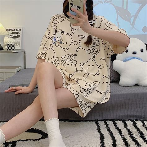 Pijamas Women Kawaii Short Sleeve Nightgown Nighties Sleepwear Lingerie Set Shopee Malaysia