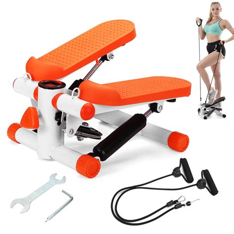 Portable Mini Stepper Exercise Pedal w/ Resistance Bands Aerobic ...