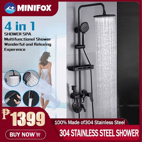Shower Set Stainless Steel Bathroom Shower In Matte Hot And Cold Shower Set With Faucet