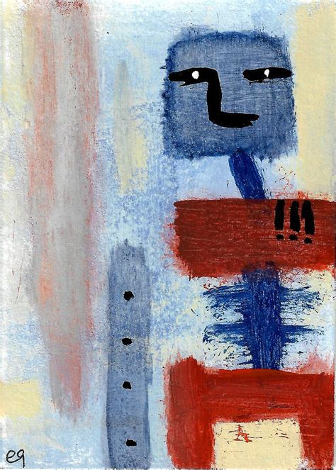 Self Desensitization E9Art ACEO Outsider Folk Art Brut Painting