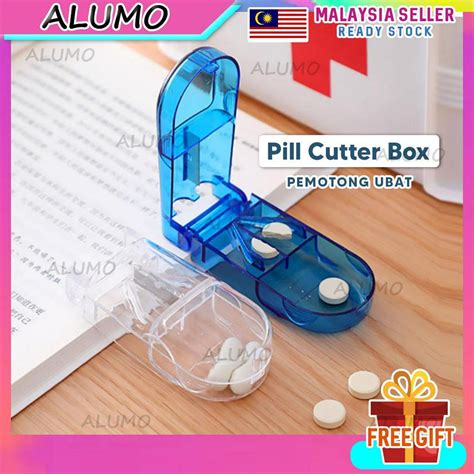 Medicine Cutter Pill Cutter Box Tablet Splitter Case Pemotong Ubat