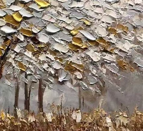 Large Gold Tree Landscape Oil Painting on Canvas Original 3D - Etsy