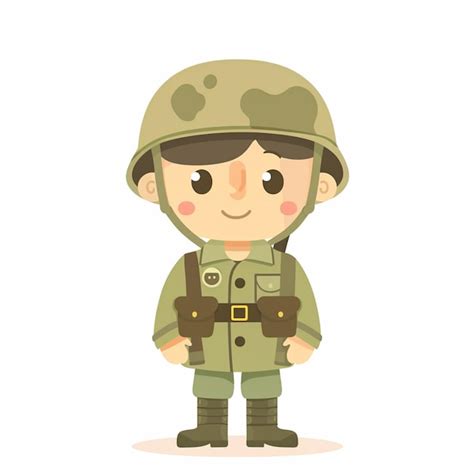 Soldado Desenho Infantil - Um desenho animado de um soldado com fundo branco | Vetor Premium