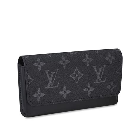 Woody Glasses Case Luxury Monogram Eclipse Canvas Grey Louis Vuitton