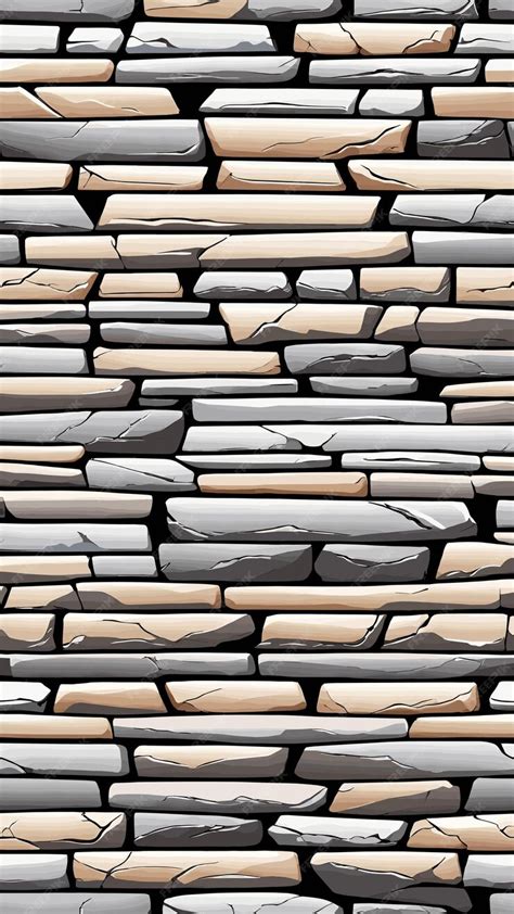 Premium Vector | Stone wall masonry background drawing cartoon artwork vector