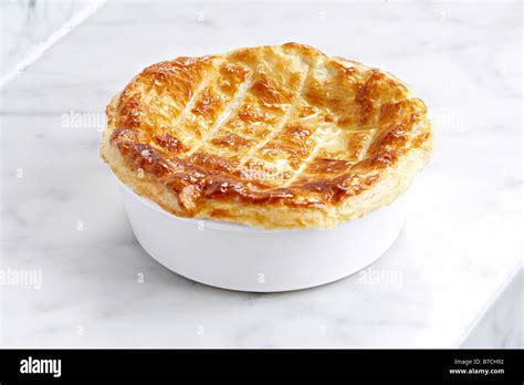 chicken mushroom pie puff pastry meat Stock Photo - Alamy