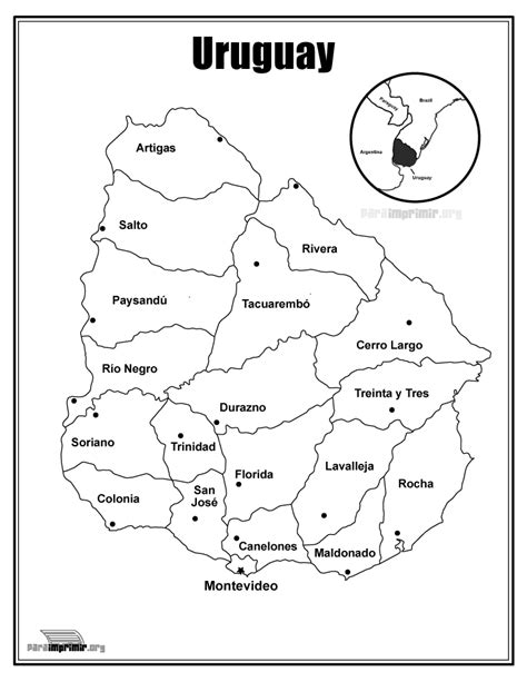 Mapa De Uruguay Con Nombres Para Imprimir En Pdf 2024