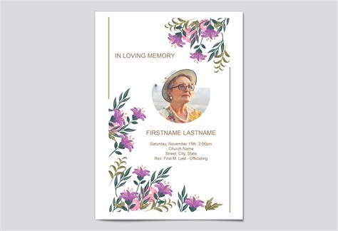 Free Editable Funeral Program Templates | My Wonderful Life
