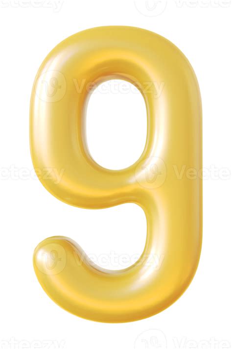 Number 9 3d Gold 11288292 Png