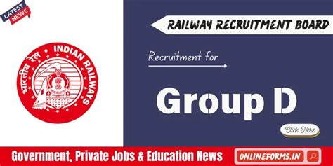 Rrb Railway Group D Recruitment Apply For Vacancies