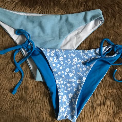 BUNDLE Reversible Bikini Blue Bikini Bottom Set Bikini Women S Fashion Swimwear Bikinis