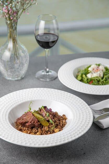 Premium Photo Quinoa Food And Vegetables Salat With Wine Cup Quinoa